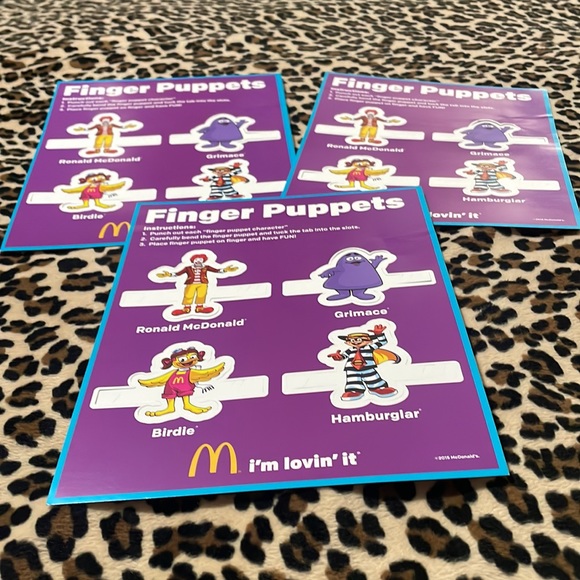 2015 MCDONALDS Finger Puppets Set 💜 Grimace Birdie Hamburglar Happy Meal Kids - Picture 13 of 15